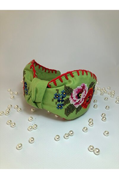 LiewensStyle Handmade, Cross-Stitch Embroidered, Headband, Crown, Floral, Cro...