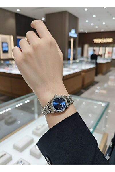 Newera Watch Stone Detailed Steel Cord Women's Wristwatch