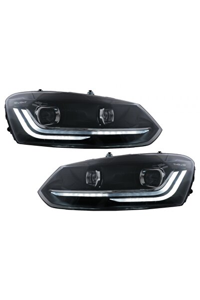 tuningset Faruri LED compatibile cu VW Polo Mk5 6R 6C 2010-2017 cu viraj secv...