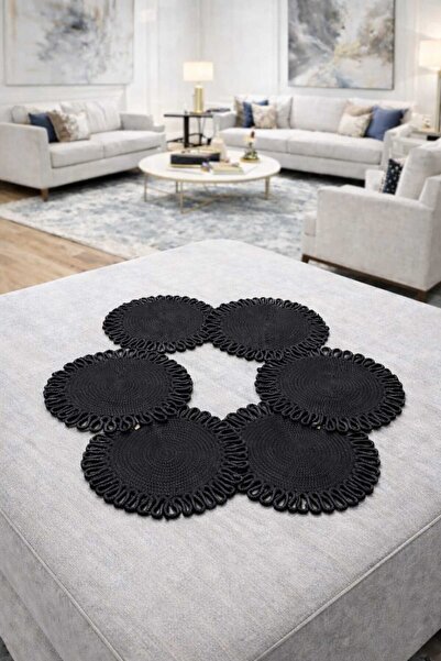 Armağan Garajı Doğal Jüt İp 6 lı Supla – El Yapımı Hasır Amerikan Servis Masa...