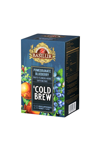 Basilur Pomegranate & Blueberry Tea, Cold Brew, 20 Tea Bags