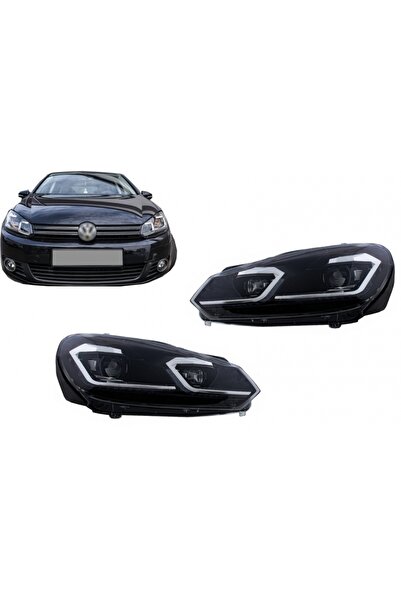 tuningset Faruri LED compatibile cu VW Golf 6 VI 2008-2013 cu Facelift G7.5 L...