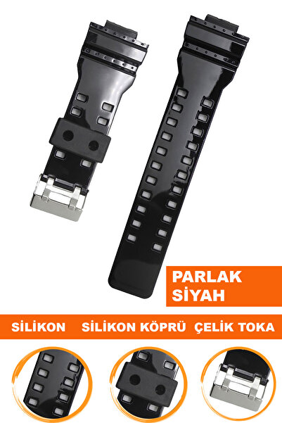 COBRA G8900 Ga100 Ga110 Ga120 Saat Uyumlu Parlak Siyah Renk Silikon Saat Kord...