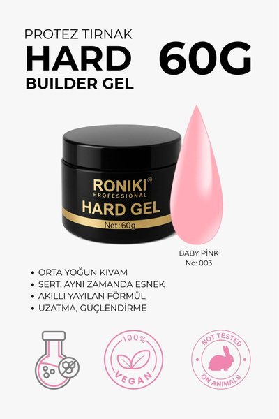 RONIKI Professional Builder Jel Baby Pink 003 – 60g Protez Tırnak Yapı Jeli