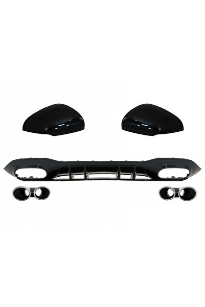 tuningset Difuzor bara spate cu evacuare cromată și capace oglinzi compatibil...