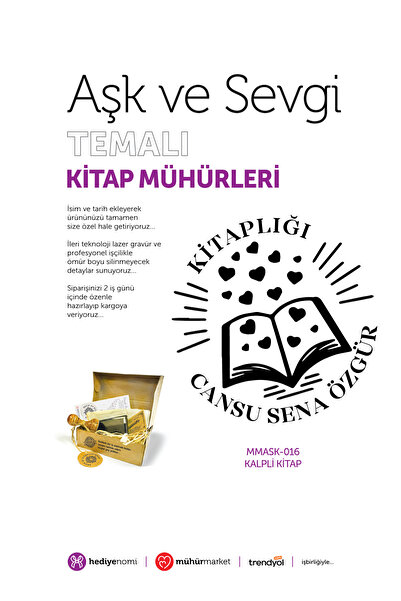 HEDİYENOMİ MühürMarket > ختم كتاب على شكل قلب - ختم كتاب الحب والدقة - ختم كت...