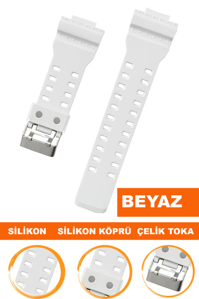 COBRA G8900 Ga100 Ga110 Ga120 Saat Uyumlu Beyaz Renk Silikon Saat Kordonu Kay...