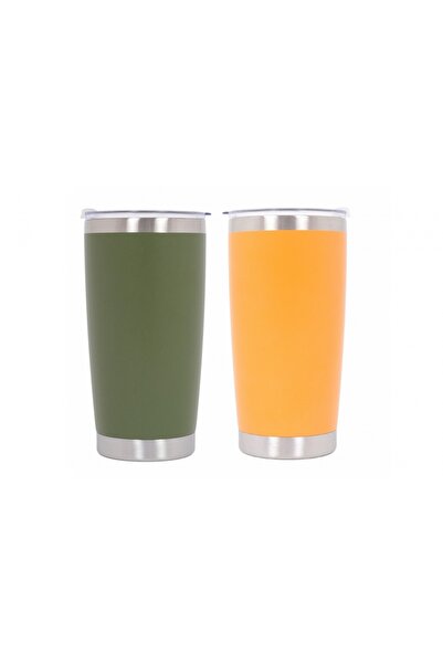 tuningset Pachet 2 căni termos din oțel inoxidabil SS304 cu capac, perete pen...