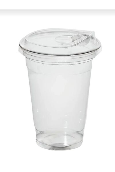 Genel Markalar GL 400 Cc Plastik Pet Limonata Milkshake Bardağı 50 Adet Klips...
