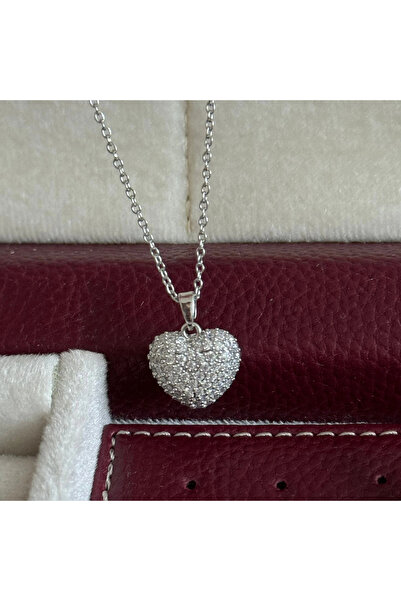 TURKAFONE Elegant Necklace with Heart and Stone