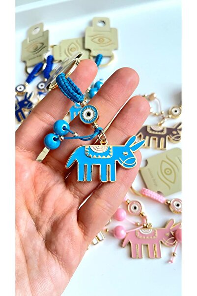 Cassime Μπρελόκ με μπλε μοτίβο γαϊδούρας, επιχρυσωμένο, με σχέδιο το κακό μάτι