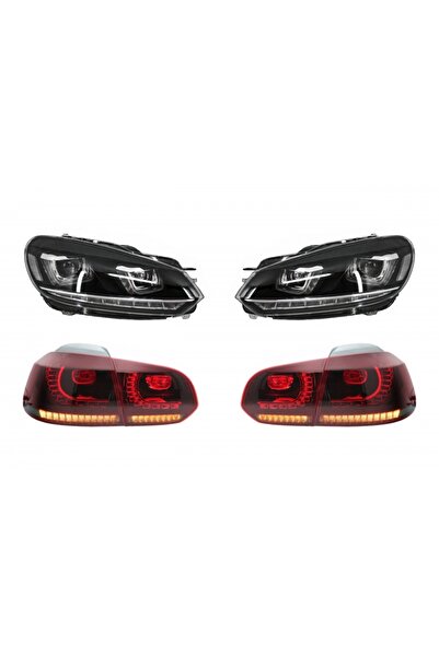 tuningset Faruri RHD Crom cu Stopuri Full LED compatibile cu VW Golf 6 VI 200...