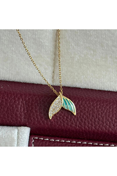 TURKAFONE Elegant Necklace with Green Stone