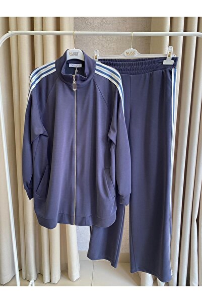 Nuss 1092 Yanı Şerit Detaylı Pantolonlu Takım Lacivert