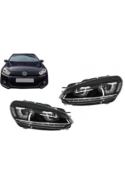 tuningset Προβολείς κατάλληλοι για VW Golf 6 VI 2008-2013 Golf 7, με 3D LED D...