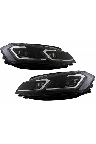 tuningset Faruri LED RHD compatibile cu VW Golf 7.5 VII Facelift 2017+ cu vir...