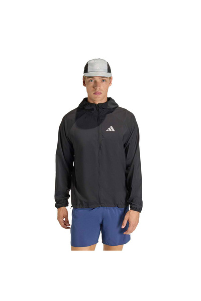 adidas Running Essentials Jachetă neagră cu glugă pentru bărbați