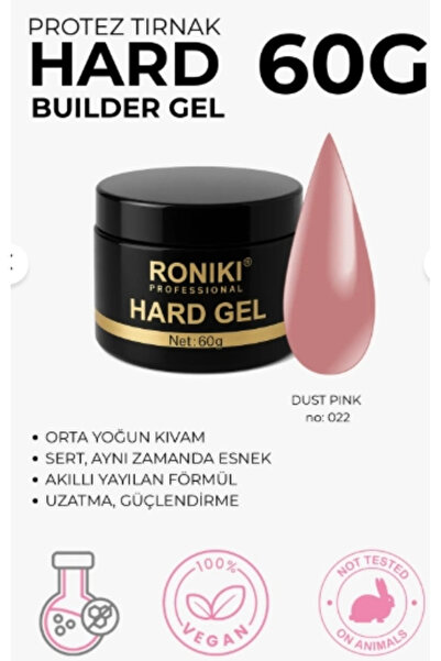 RONIKI Professional Builder Jel Dust Pink 022 – 60g Protez Tırnak Yapı Jeli