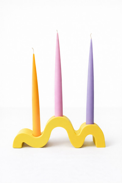 By Şirin Candle Dekoratif Şamdanlık El Yapımı Renkli