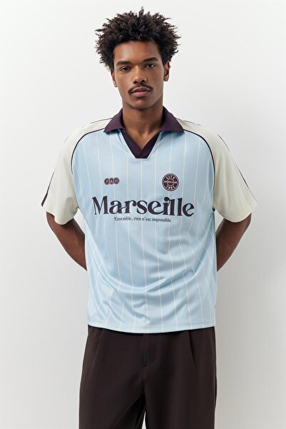 Pull & Bear Boxy Marsilya futbol polo