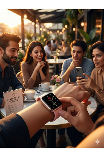 tebo aksesuar aklı): Kadınlar İçin En Şık Hediye Mini Akıllı Saat – Rose Gold...