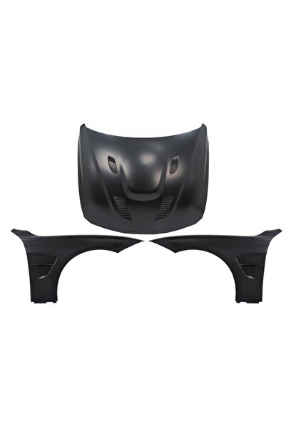 tuningset Capotă cu Aripi Față Negre compatibil cu BMW Seria 3 F30 F31 2011-2...