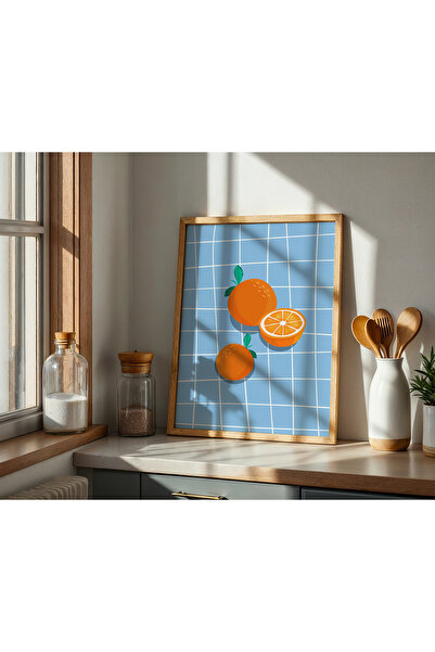 KALİA HOME Portakal Temalı Mutfak Tablosu – Çerçeveli Tablo – Çerçeveli Poste...