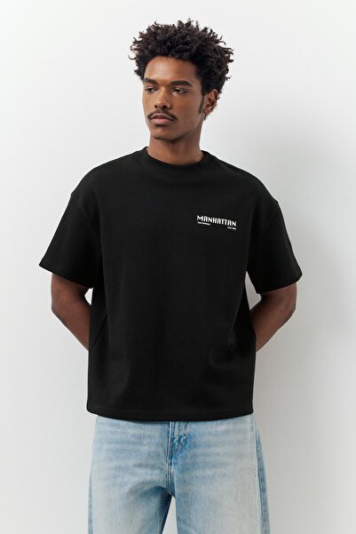 Pull & Bear Kısa kollu grafik baskılı sweatshirt