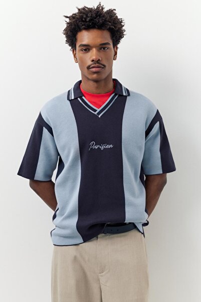 Pull & Bear Nakışlı çizgili polo