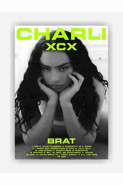 fırsatlar diyarı Charli XCX - Brat Duvar Posteri - Kalın Kağıt - Çerçevesiz