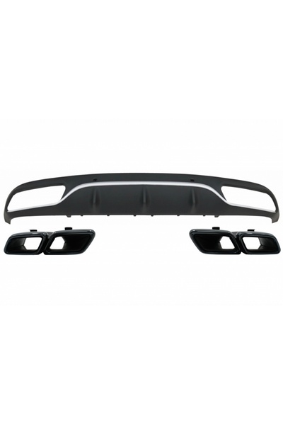 tuningset Difuzor Bara Spate cu Ornamente Tobă de Eșapament Negre compatibil ...