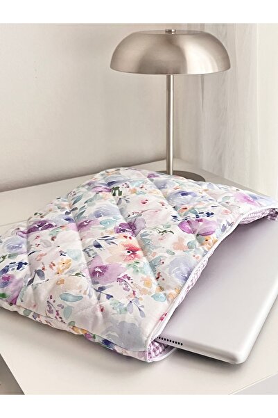 Lulishop Purple Lilac Floral Fabric Laptop MacBook Tablet Bag Inch Protective Case 11Inch 13Inch 15.4Inch