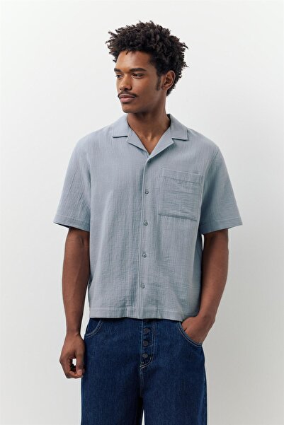 Pull & Bear Kısa kollu bambul gömlek