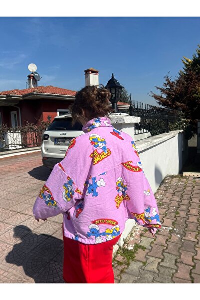 Ceyceygiyim Çift taraflı Pazen Hoodie(pembe)