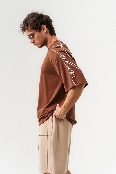 go gang own Signature Omuz Nakış Detaylı Bisiklet Yaka Oversize T-shirt