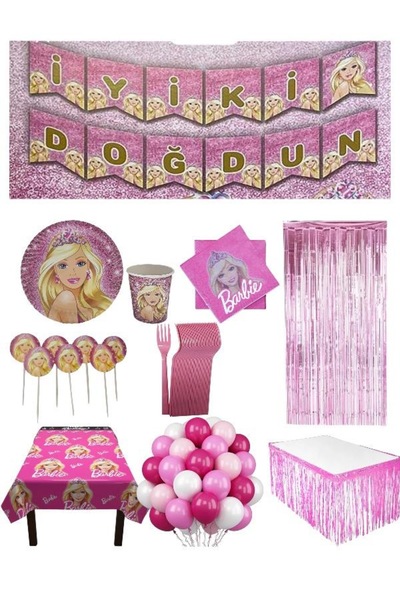 CAVAŞ sun hat Set de petrecere de aniversare de lux cu tematică Barbie roz pe...