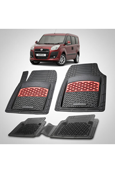 TEAMCAR Πατάκια δαπέδου συμβατά με Fiat Doblo MPV 263 2010-2015 | Κόκκινα
