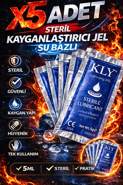 KLY ® Lubricant Jel 5 ml Kayganlaştırıcı Jel Steril Pocket x 5adet