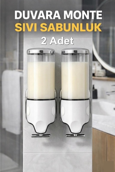 Kitchen Beauty 2 Adet 450ml Sıvı Sabunluk Duvara Monte Manuel Sabunluk Banyo ...