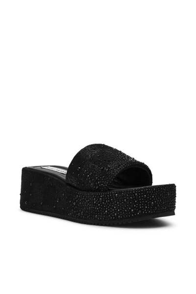 Steve Madden Decor-SMR Solid Black Low Heel Sandals