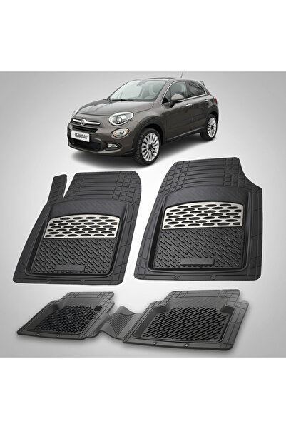 TEAMCAR Συμβατά πατάκια δαπέδου Fiat 500X 2014-2018 | Ασημί