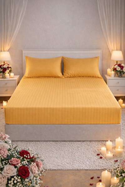 Cearșaf cu elastic 180x200 +25 cm pentru saltea înaltă, set cu 2 fețe de pernă 55x80 cm miniatura 2