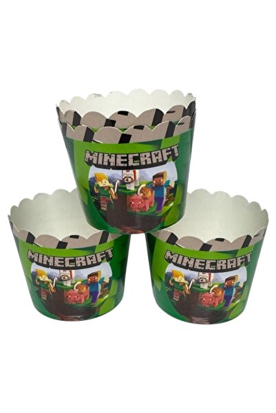 CAVAŞ sun hat Pikselli Blok minecraft Temalı Muffin Kek Kalıbı - 25 Adet Deko...