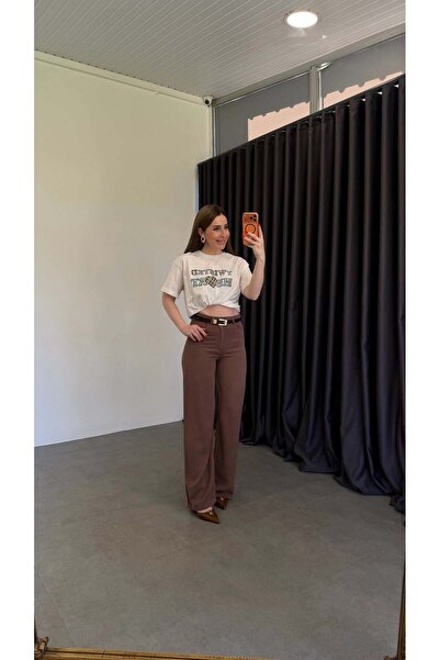 elif teke Drapey Tensl Denim Trousers Brown
