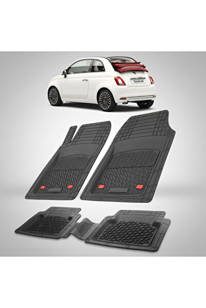 TEAMCAR Fiat 500C (Cabrio) Συμβατά Πατάκια Facelift 2015-2024 | Μαύρα