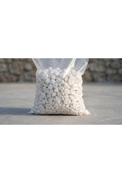 Virelia Beyaz Dolomit Taş 10 Kg 2-4 Cm Dekoratif Süs Çakıl Taşı Akvaryum Saks...