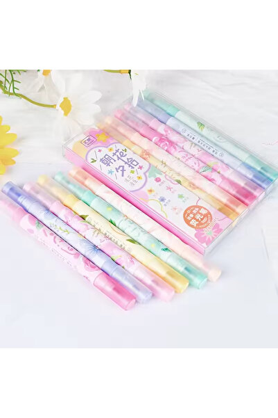 NaSaDAN Pastel Meyve Kokulu Çift Uçlu Fosforlu Kalem 6'lı Set – Renkli Highli...