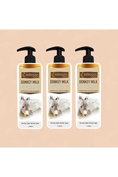 Seleccion Natural Donkey Milk Shampoo 500 ml * 3 Pieces