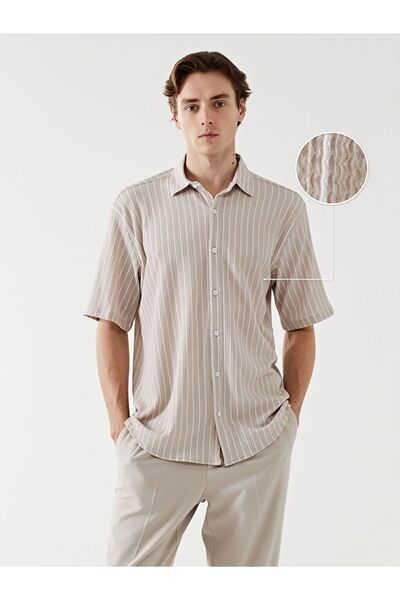 LC Waikiki Regular Fit Short Sleeve Striped Men's Shirt