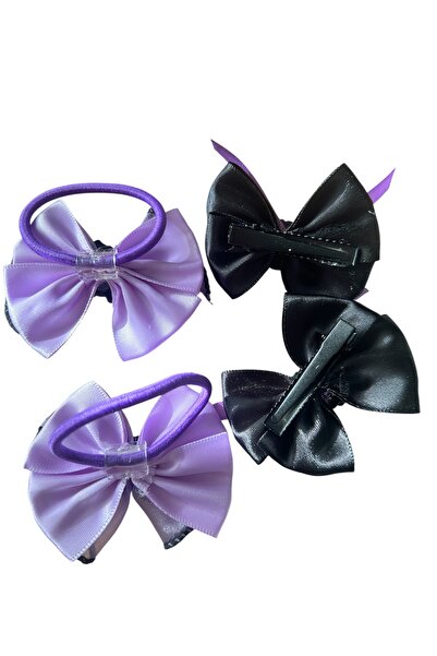 Kmod Life 4-Piece Kuromi Girls' Hair Clips, Rubber Hair Clips and Barrettes T...